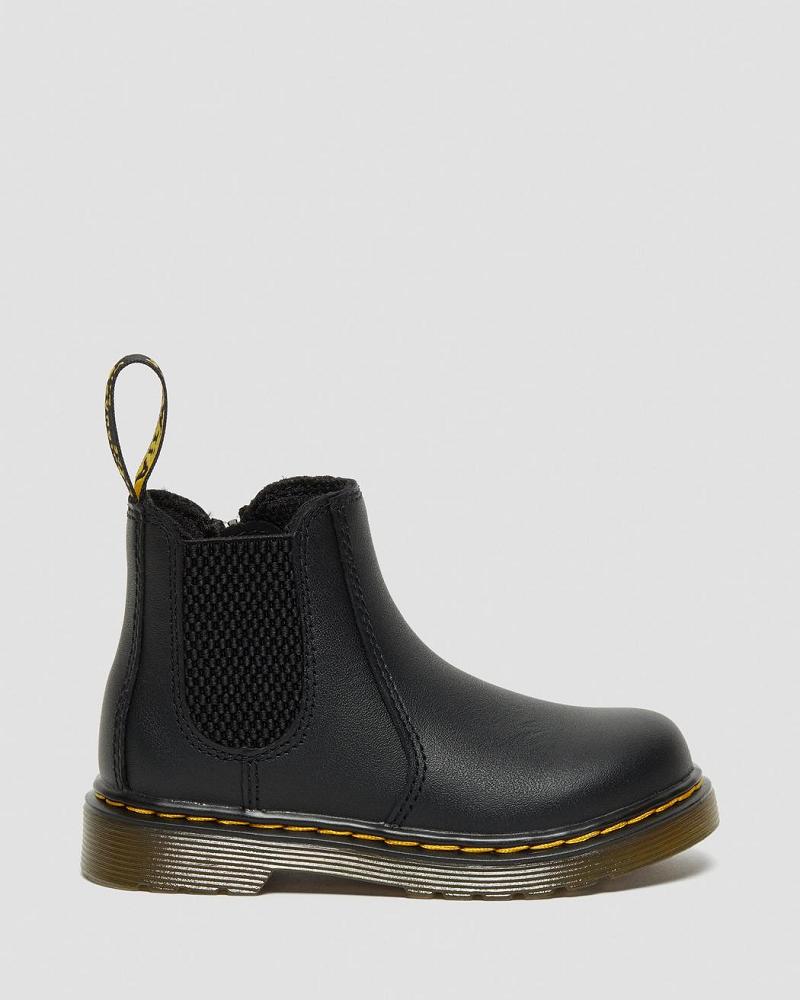 Dr Martens Infant/Toddler 2976 Softy T Leren Laarsjes Kinderen Zwart | NL 155FDN